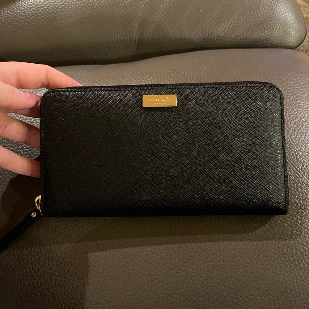 Black Leather Kate Space Wallet